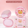 Gege bear makeup product with open case and packaging on a pink background