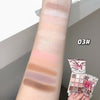 Makeup swatches on a arm with a makeup palette labeled '03#'.
