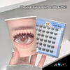 Eyelash extensions displayed on a cup and card with 'Gege bear' branding.