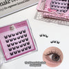 False eyelashes in a pink case with an inset of an eye wearing the lashes.