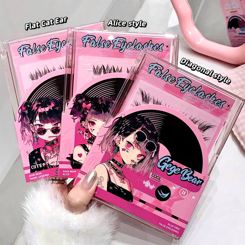 False eyelashes packaging with cartoon character design on a white background