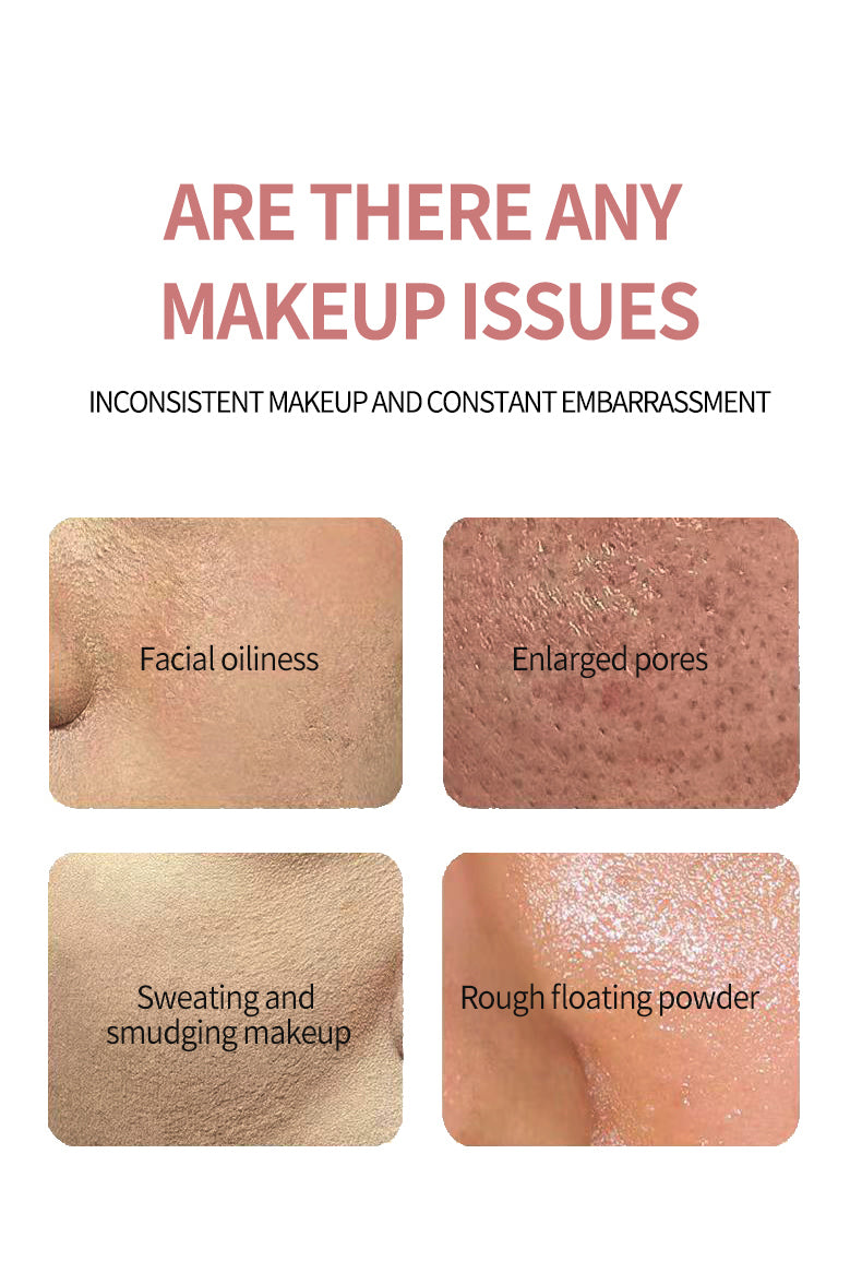 Makeup issues with text overlay on a white background