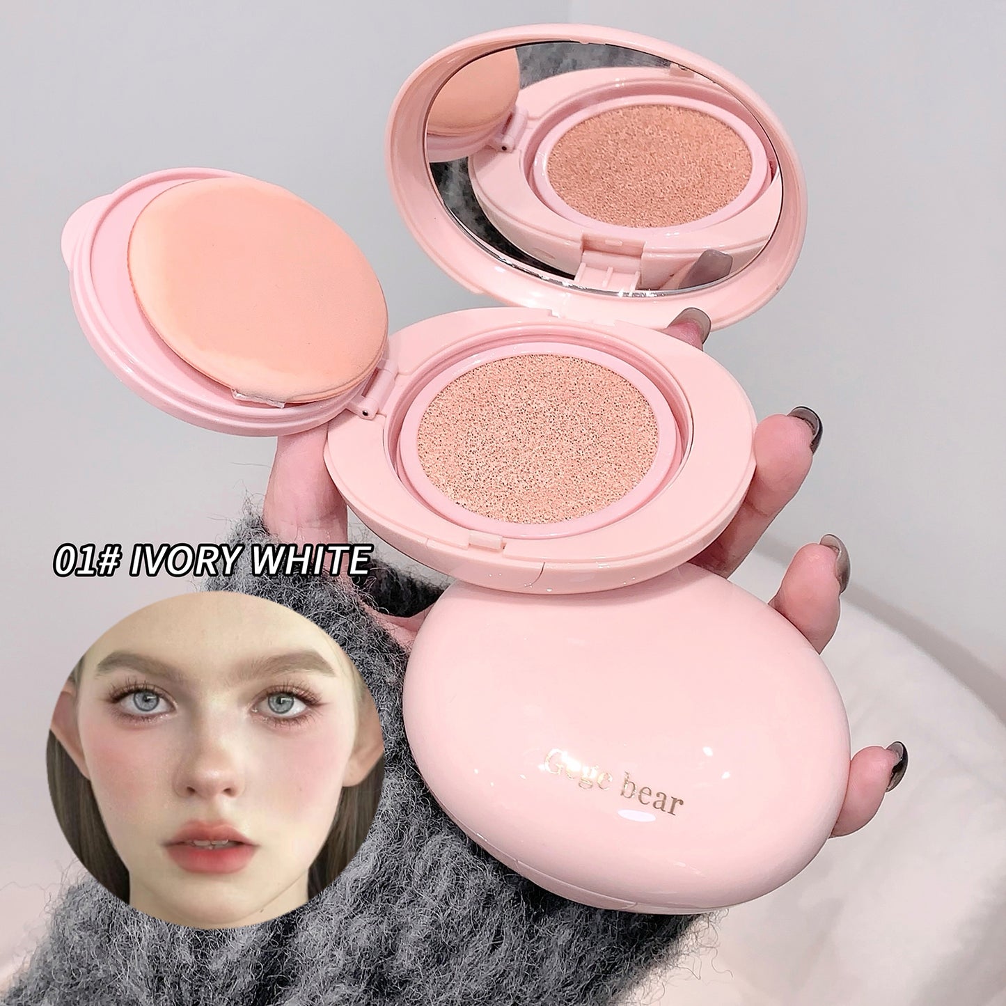 Gege Bear Cream Skin Lightweight Air Cushion Foundation