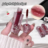 Lip tint with applicator held by a hand, close-up of lips with product, and brand name 'Girl' visible.