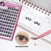 False eyelashes in a pink case with a calendar and eye illustration on a white background