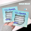 False eyelashes packaging with 'GEGE BEAR' branding held by a hand.