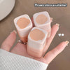 Three cosmetic products with swatches on a hand, indicating color options.