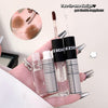 Two makeup products with a two-in-one design feature, held by a hand.