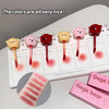 Set of bear-shaped lip balms on a notebook with visible brand name 'Gege bear'.
