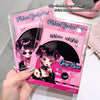 False eyelashes packaging with a character design on pink background