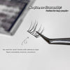 False eyelashes with tweezers and text on a white background