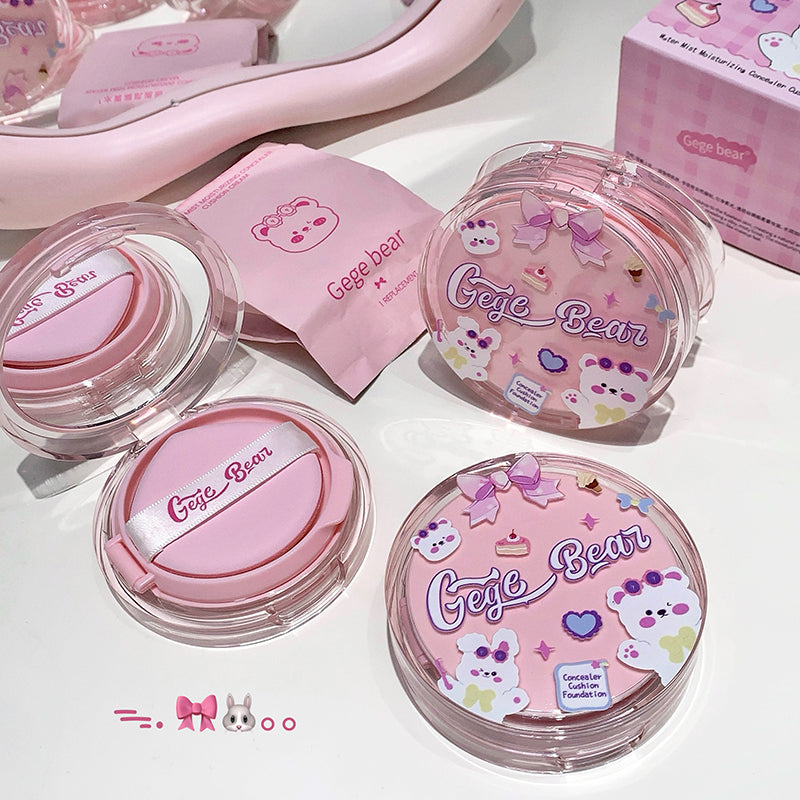 Pink Gege Bear makeup compact on a white background