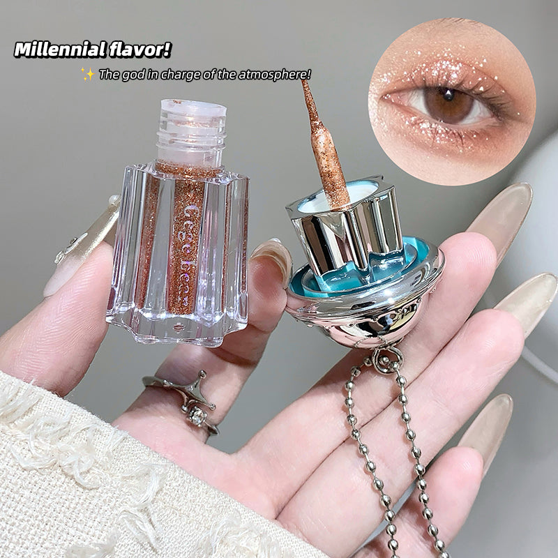 Nail polish with a chain, close-up of applied nail color, and text 'Millennial flavor!'.