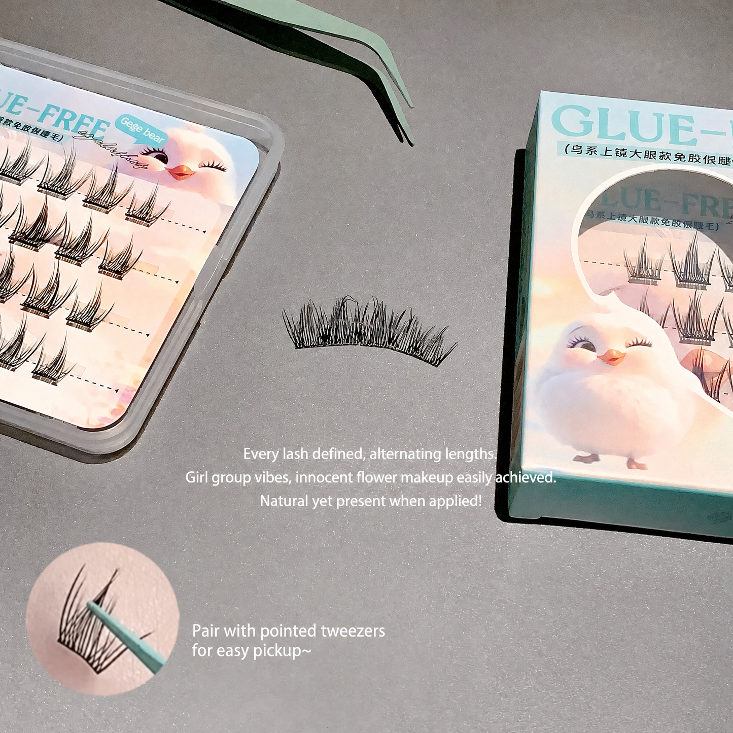 Gege Bear False Eyelashes — Bird, Mouse & Fox Series