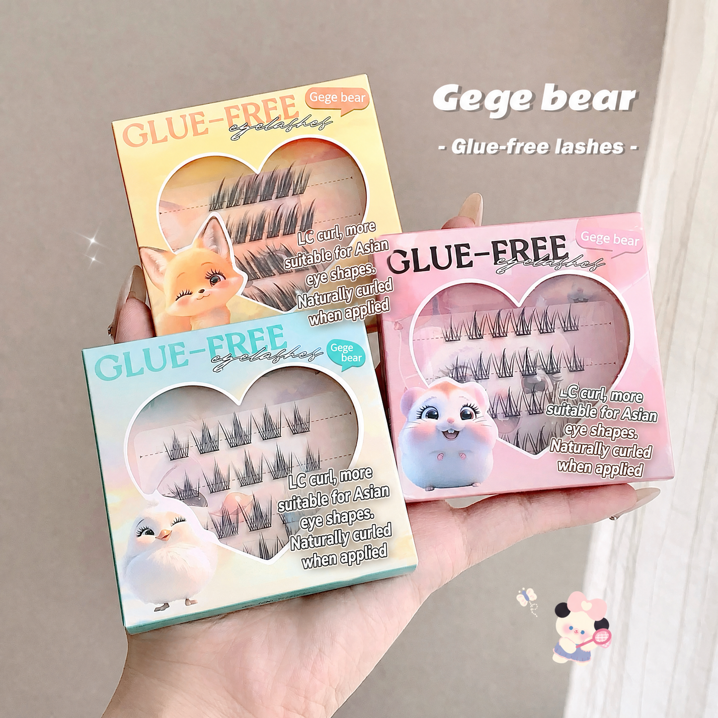 Gege Bear False Eyelashes — Bird, Mouse & Fox Series