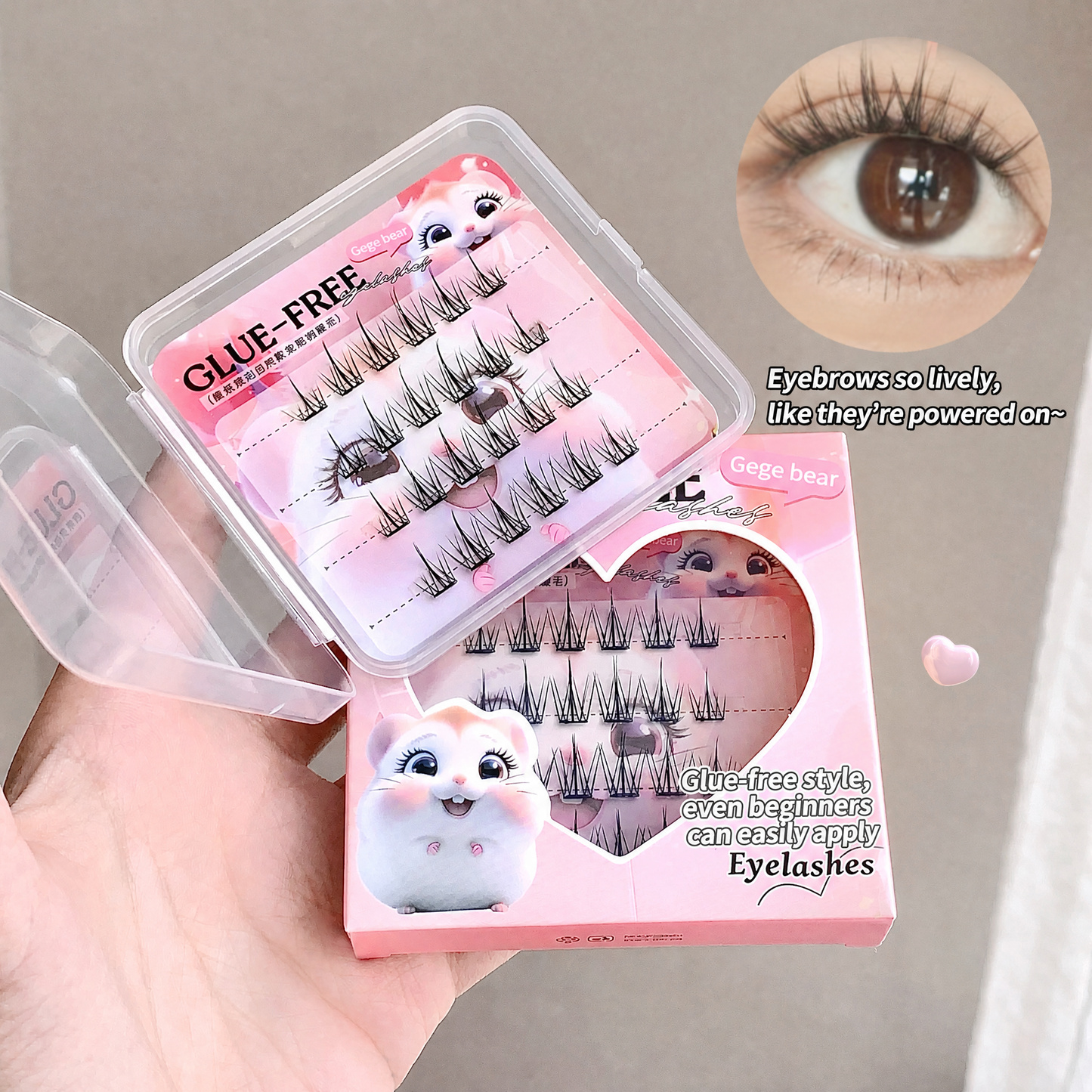 Gege Bear False Eyelashes — Bird, Mouse & Fox Series
