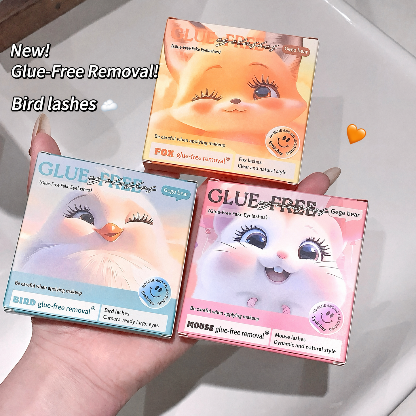 Gege Bear False Eyelashes — Bird, Mouse & Fox Series