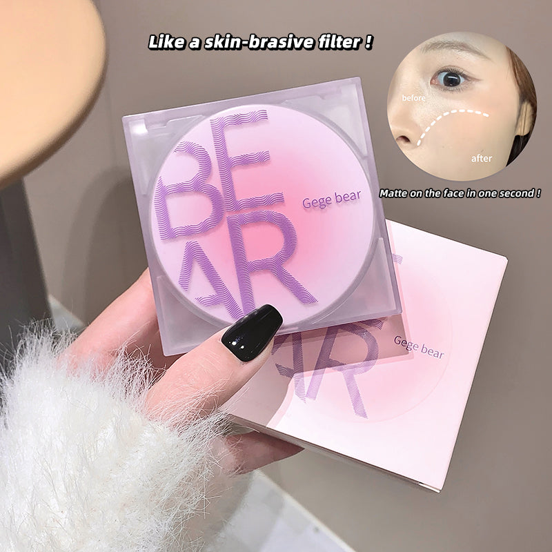 Product packaging with 'BE AR' branding held by a hand, with a before and after effect on skin shown.