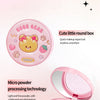 Pink makeup compact with bear design on a light pink background