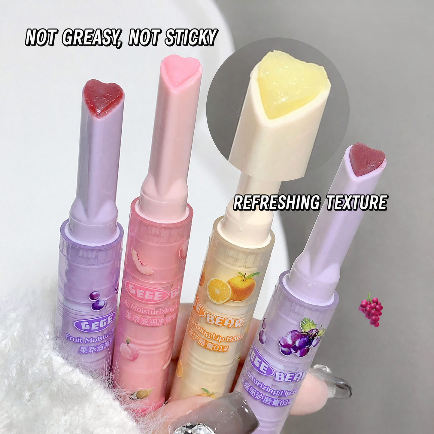 Gege Bear Fruit Moisturizing Lip Balm Set