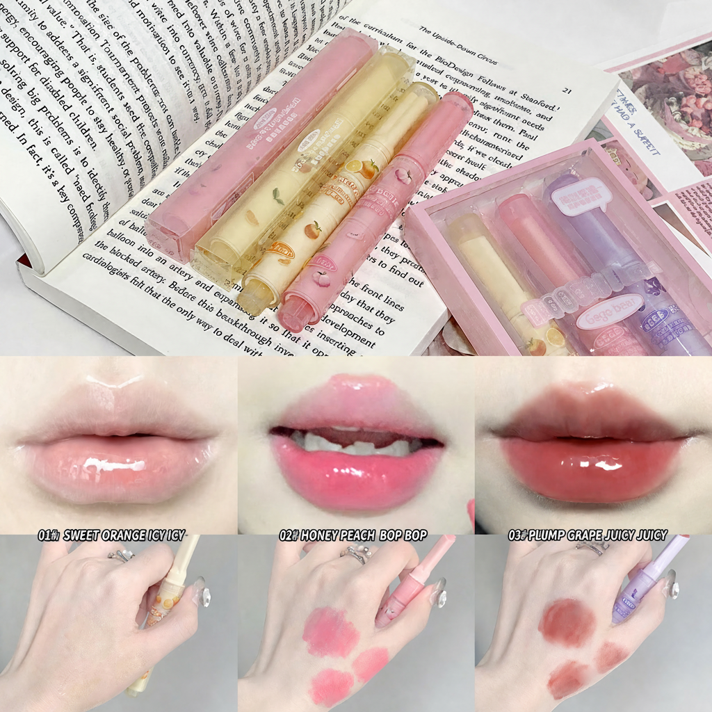 Gege Bear Fruit Moisturizing Lip Balm Set