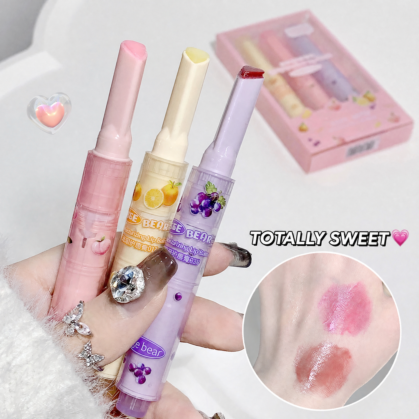 Gege Bear Fruit Moisturizing Lip Balm Set