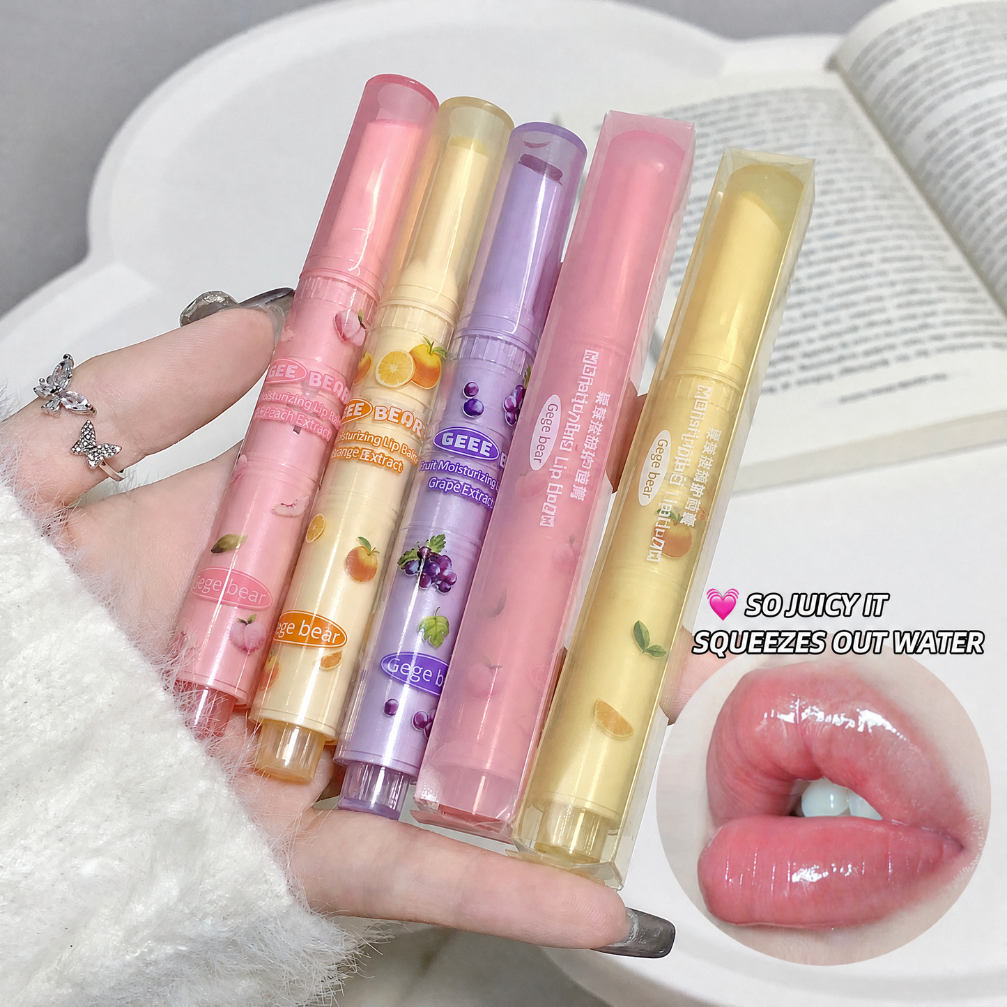 Gege Bear Fruit Moisturizing Lip Balm Set