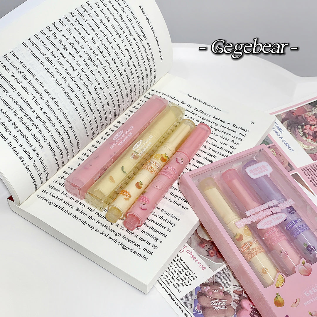 Gege Bear Fruit Moisturizing Lip Balm Set