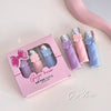 Set of pastel-colored air fresheners with packaging labeled 'Gege Bear' on a light background.