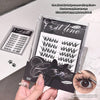 Eyelash packaging with false eyelashes and a cat illustration, held by a hand.
