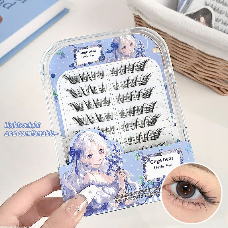 Eyelash packaging with character design on a light background