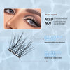 Eyelash extension product with instructions on a light blue background