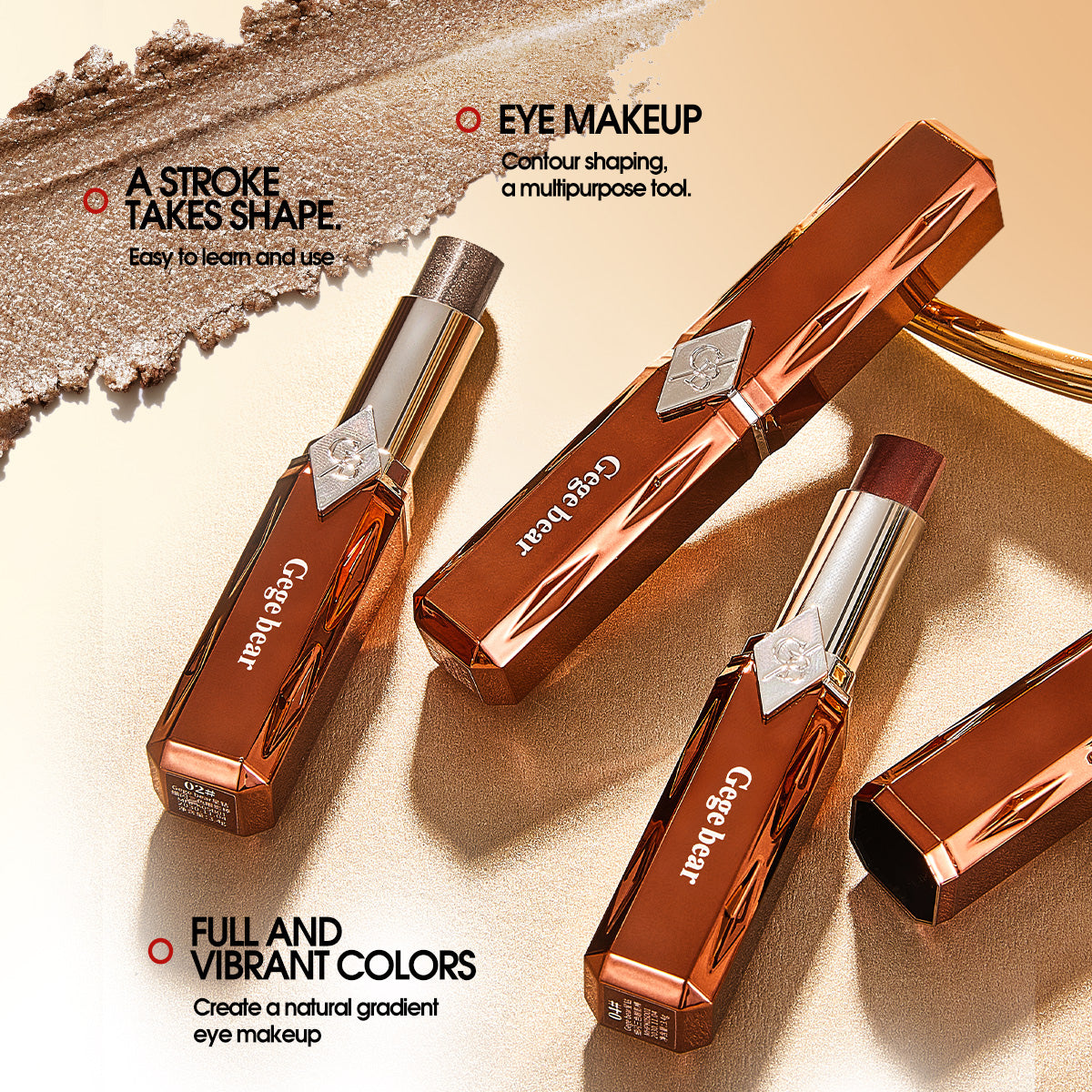 Gege Bear Star Diamond Fine Flash Three-Color Eyeshadow Stick