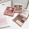 Makeup eye shadow palettes with 'Geye belvin' branding on a light background.