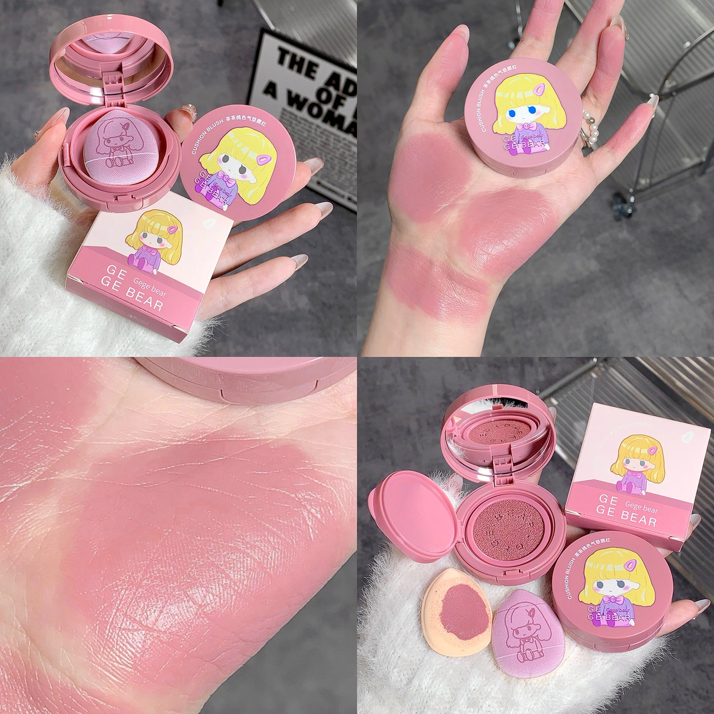 Gege Bear Soft Peach Cushion Blush