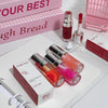Lip oil products with visible brand name on a white surface