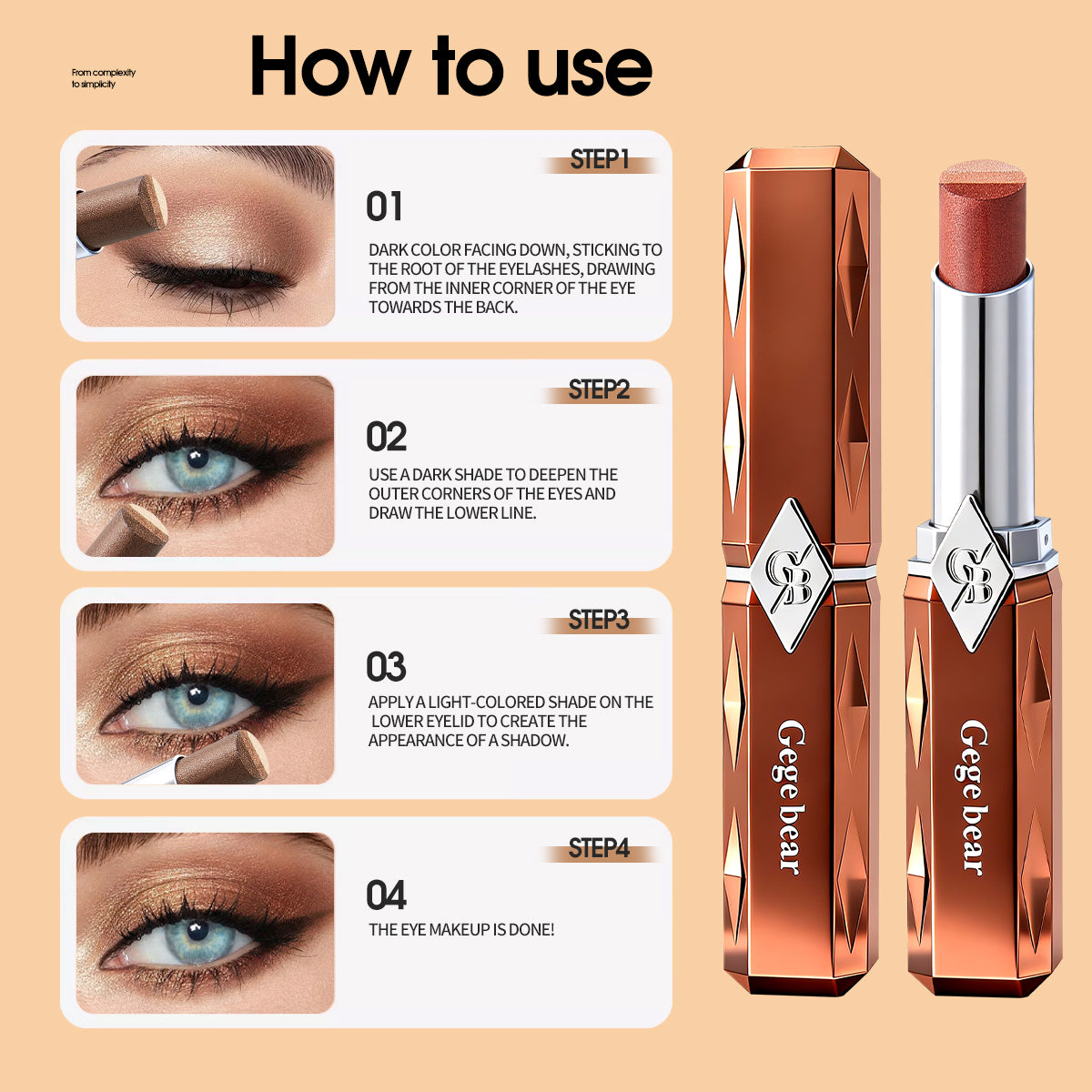 Gege Bear Star Diamond Fine Flash Three-Color Eyeshadow Stick