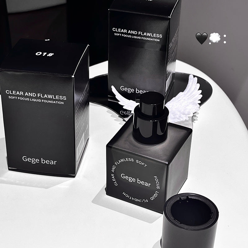 Gege bear cosmetic product with black packaging and white text on a reflective surface.