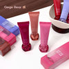 Gege Bear lip gloss products on a white surface with visible branding.