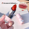 Lipstick with a close-up of lips wearing the shade 'Lou Shui Rose Tea' on a light background.