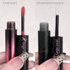 Two lip products labeled 'Gege bear' with one being a matte lip gloss and the other a mirror lip oil.
