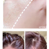 Before and after comparison of soft focus makeup with hidden pores and hair refreshing.