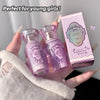 Two purple bottles and their packaging held by a hand, with text 'Perfect for young girls!'.