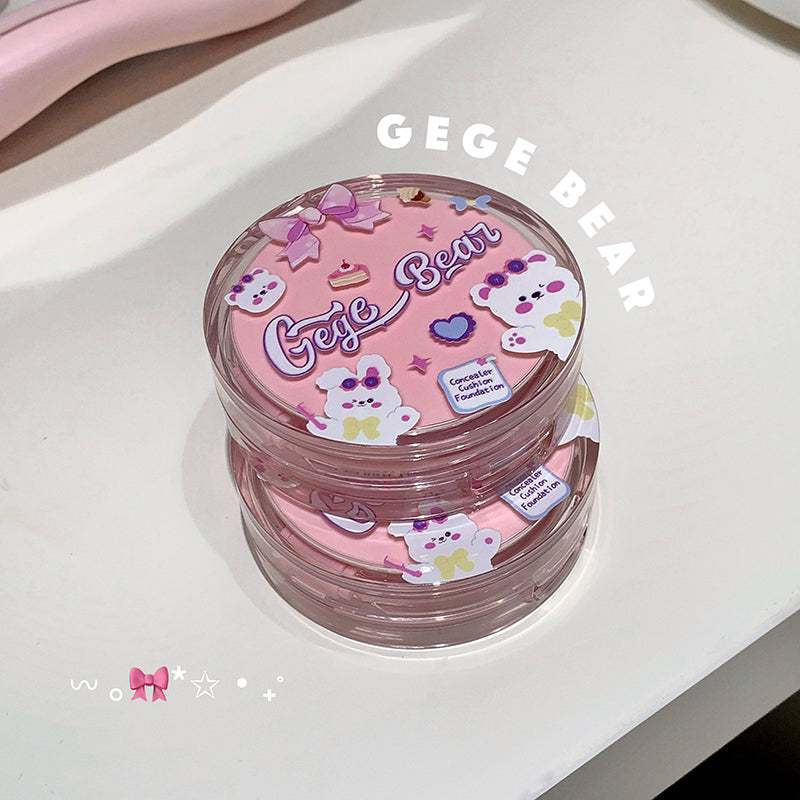 Pink container with 'Gegebear' branding on a white surface