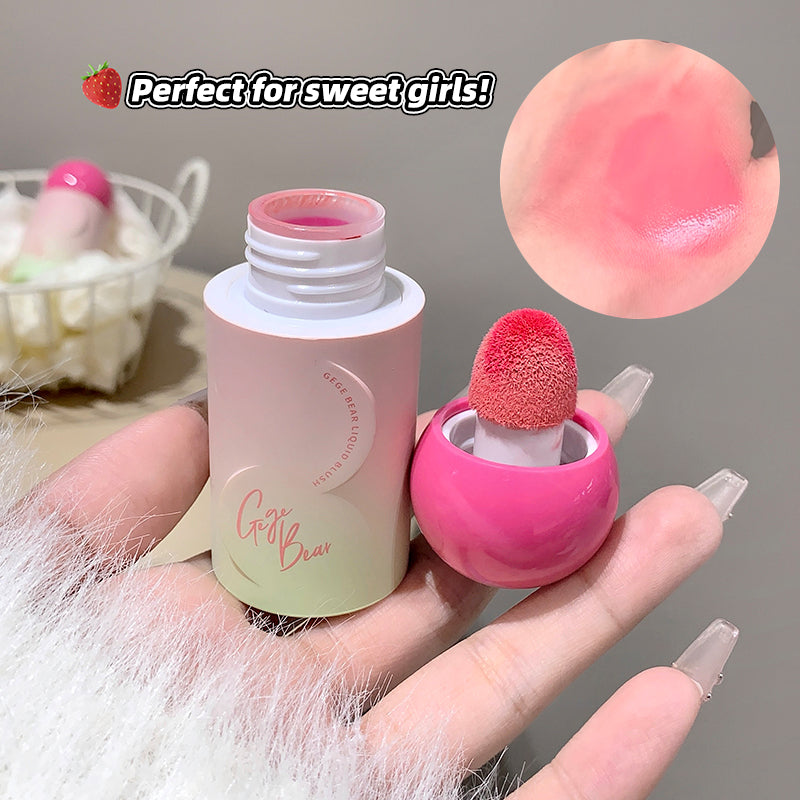 Pink lip balm with applicator held by a hand, with text 'Perfect for sweet girls!' and close-up of pink lip color.
