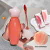 Lip balm with star-shaped cap held by a hand, close-up of product, and text 'It's so moisturizing!' on a blurred background.