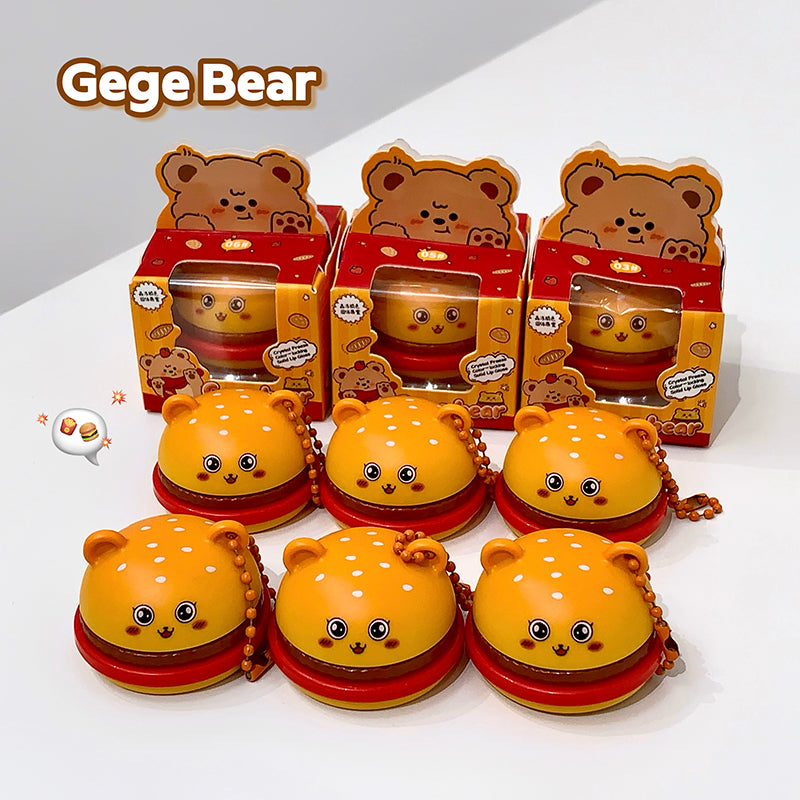 Gege Bear toys with packaging on a white background
