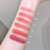 Lipstick swatches on a person's arm with color codes labeled.