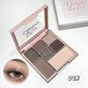 Makeup palette with Swarovski crystals and an eye wearing the product, on a white background.