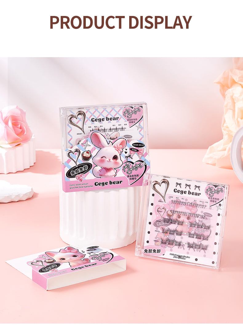 Product display of Gege bear with packaging on a pink background